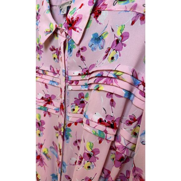 Nanette Lepore Size 6 Button down Floral Dress Western Prairie Rodeo Cottage - Picture 9 of 16